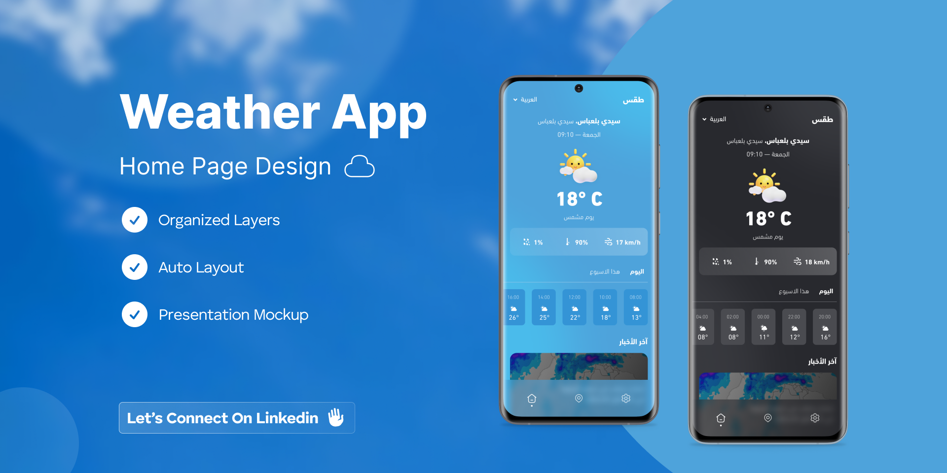 Weather application screens
